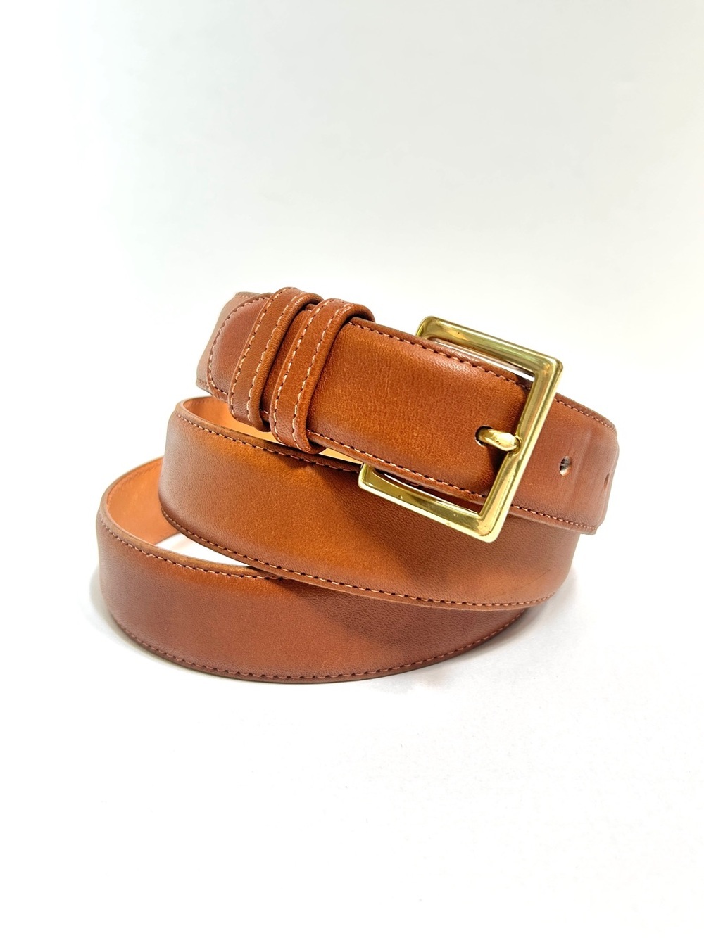 Coach Mens’s Brown Leather 7600 Belt Brown British Tan Brass, Size 42